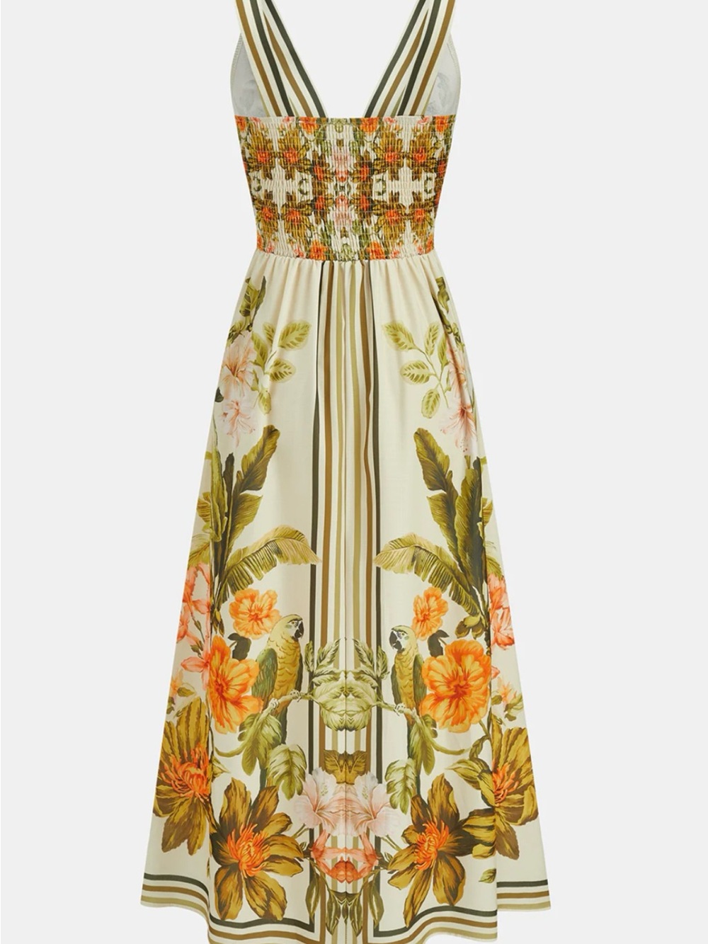 Commense Tropical Floral Print Deep V-Neck Maxi Dress size S - Picture 3 of 9